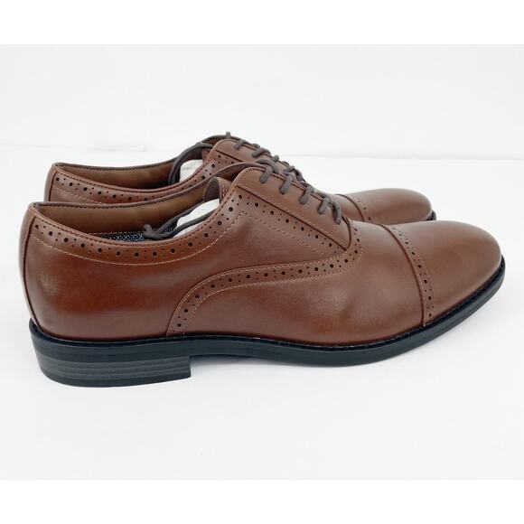 Fairlane Men's Feawin Flex Oxford Shoes 13 Brown Leather Lace Up Heel NWOB - Picture 1 of 12